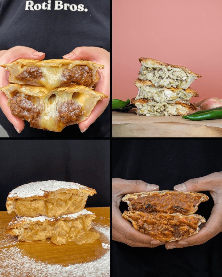Flaky Roti 2 Pack Roti Bros | Pies made with a flaky roti pastry.