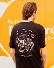 Load image into Gallery viewer, Roti Bros Enjoy Every Bite Black T-shirt

